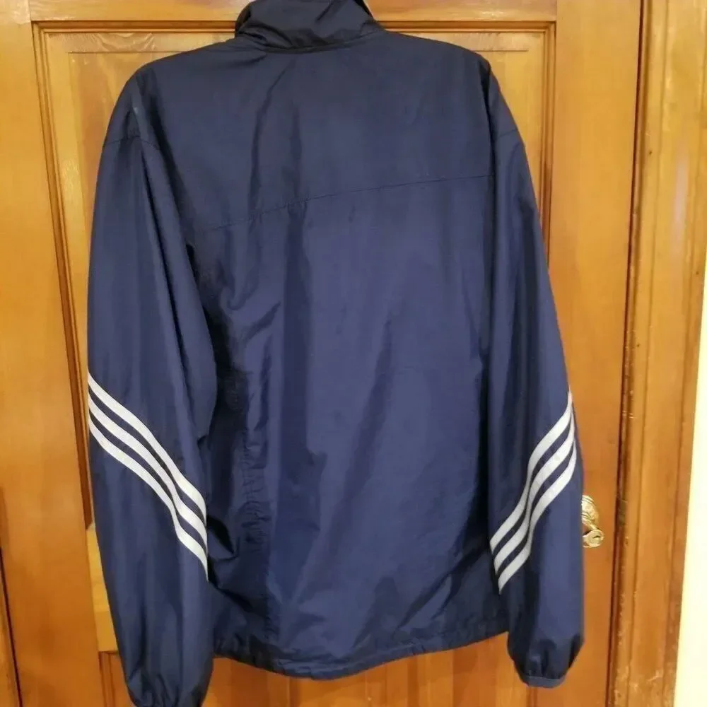 Vintage Y2K Mens Large Adidas Blue Track Windbreaker Jacket